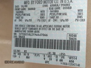 2000 Ford F-150 XL with VIN 1FTRX18L2YNA47066, listed as a IAAI auction lot 42127285 with 1 mi miles. Bid and sale history available at carsss.com. Image 9.