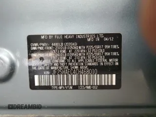 2012 Subaru Forester X Limited with VIN JF2SHAEC4CH468010, listed as a Copart auction lot 86992104 with 119,961 mi miles and Salvage title. Bid and sale history available at DreamBid. Image 14.