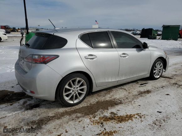 2012 Lexus CT 200h with VIN JTHKD5BHXC2121266, listed as a Copart auction lot 46069325 with 127398 miles and Salvage Title. Bid and sale history available at carsss.com. Image 3.