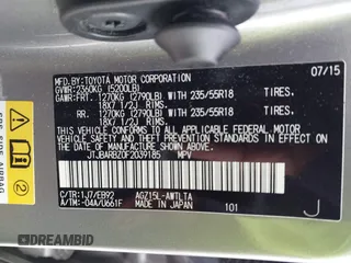 2015 Lexus NX 200t z VIN JTJBARBZ0F2039185, wystawiony jako IAAI lot #41363464 z przebiegiem 178 920 mil mil oraz . Historia ofert i sprzedaży dostępna na DreamBid. Obrazek 9.
