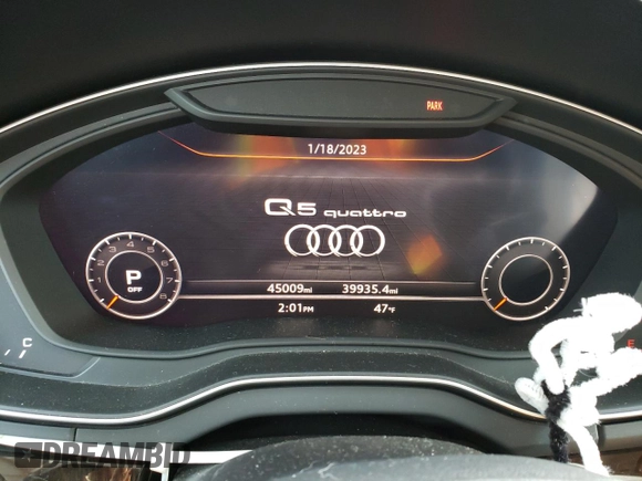 2018 Audi Q5 Premium Plus with VIN WA1BNAFY2J2231172, listed as a Copart auction lot 37492253 with 45,009 mi miles. Bid and sale history available at carsss.com. Image 9.