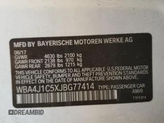 2018 BMW 4 Series 430i with VIN WBA4J1C5XJBG77414, listed as a Copart auction lot 73035384 with Not Provided miles and Salvage Title. Bid and sale history available at DreamBid. Image 12.