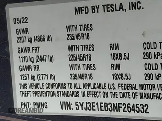 2022 Tesla Model 3 Long Range with VIN 5YJ3E1EB3NF264532, listed as a IAAI auction lot 41842044 with 42,280 mi miles and . Bid and sale history available at DreamBid. Image 9.