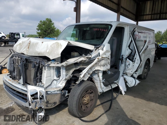 2016 Nissan NV SL with VIN 1N6BF0KY0GN806747, listed as a Copart auction lot 72959584 with 0 mi miles and Salvage Title. Bid and sale history available at carsss.com. Image 1.