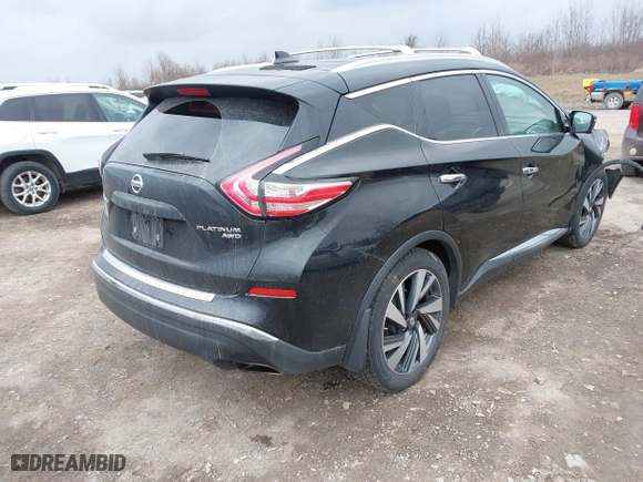 2018 Nissan Murano Platinum with VIN 5N1AZ2MH1JN185097, listed as a IAAI auction lot 41863439 with 140,784 mi miles. Bid and sale history available at carsss.com. Image 4.