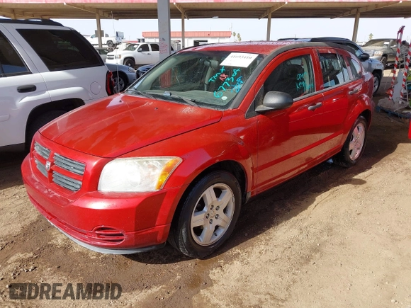 2008 Dodge Caliber SE with VIN 1B3HB28C98D677304, listed as a IAAI auction lot 41693410 with 162,676 mi miles. Bid and sale history available at carsss.com. Image 2.