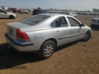 2001 Volvo S60 with VIN YV1RS61R412049929, listed as a Copart auction lot 69078954 with 0 mi miles and Salvage Title. Bid and sale history available at carsss.com. Image 3.