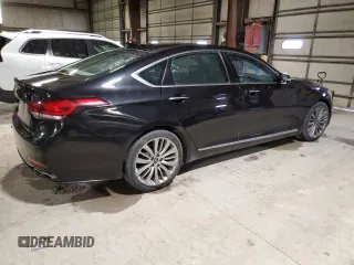 2018 Genesis G80 Ultimate with VIN KMHGN4JF5JU242136, listed as a Copart auction lot 47272645 with 166,868 mi miles and Salvage Title. Bid and sale history available at DreamBid. Image 3.