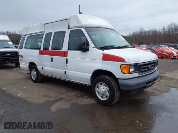 2007 Ford Econoline Cargo Commercial with VIN 1FTNS24W07DB24752, listed as a IAAI auction lot 41710324 with 239,084 mi miles and . Bid and sale history available at DreamBid. Image 1.