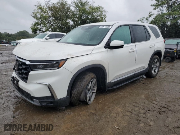 2023 Honda Pilot EX-L 7 Passenger with VIN 5FNYG1H58PB027415, listed as a Copart auction lot 73874824 with 17,261 mi miles and Salvage Title. Bid and sale history available at carsss.com. Image 1.