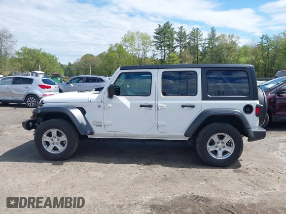 2020 Jeep Wrangler Unlimited Sport S with VIN 1C4HJXDG9LW229715, listed as a IAAI auction lot 42203008 with 63,683 mi miles and . Bid and sale history available at DreamBid. Image 14.