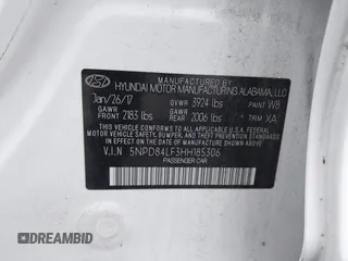 2017 Hyundai Elantra Limited with VIN 5NPD84LF3HH185306, listed as a IAAI auction lot 41195400 with 64,545 mi miles and . Bid and sale history available at DreamBid. Image 9.