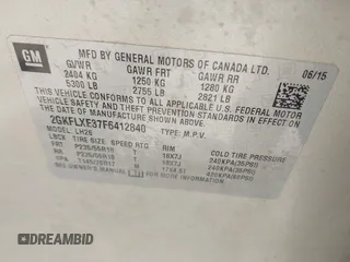 2015 GMC Terrain SLT z VIN 2GKFLXE37F6412840, wystawiony jako IAAI lot #41979504 z przebiegiem 146 744 mil mil oraz . Historia ofert i sprzedaży dostępna na DreamBid. Obrazek 9.