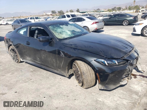 2025 BMW M4 Competition xDrive with VIN WBS33HK09SCS59001, listed as a Copart auction lot 75733354 with 0 mi miles and Salvage Title. Bid and sale history available at carsss.com. Image 4.