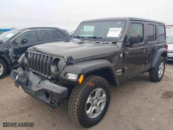 2019 Jeep Wrangler Unlimited Sport with VIN 1C4HJXDG4KW661949, listed as a IAAI auction lot 41153671 with 64,591 mi miles. Bid and sale history available at carsss.com. Image 17.