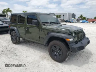 2022 Jeep Wrangler Unlimited Sport S with VIN 1C4HJXDGXNW180320, listed as a Copart auction lot 53289025 with 25,816 mi miles and Salvage Title. Bid and sale history available at carsss.com. Image 4.
