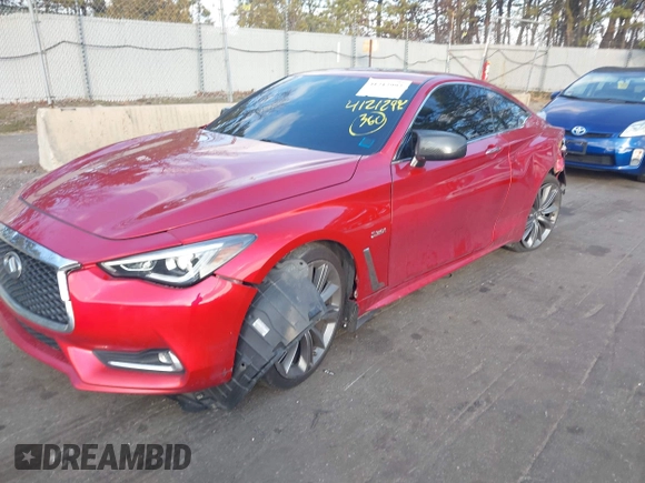 2018 Infiniti Q60 Red Sport 400 with VIN JN1FV7EL1JM630095, listed as a IAAI auction lot 41212992 with 97,970 mi miles and . Bid and sale history available at DreamBid. Image 18.