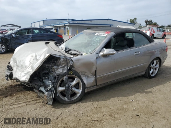 2005 Mercedes-Benz CLK 320 with VIN WDBTK65J95F162336, listed as a Copart auction lot 76138484 with Not Provided miles and Salvage Title. Bid and sale history available at DreamBid. Image 1.