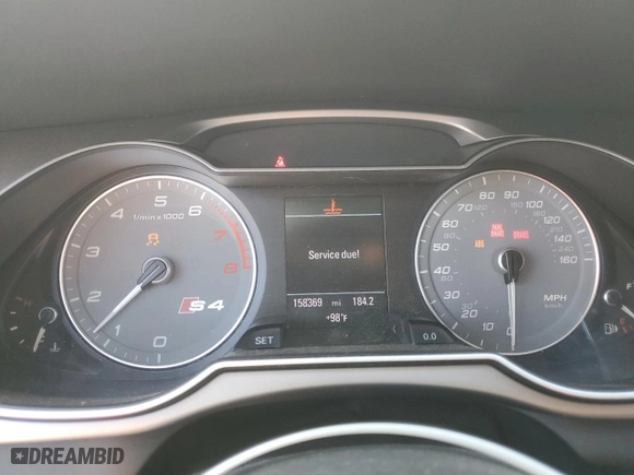 2013 Audi S4 Premium Plus with VIN WAUDGAFL0DA186060, listed as a Copart auction lot 63859514 with 158,369 mi miles and Clean Title. Bid and sale history available at carsss.com. Image 9.