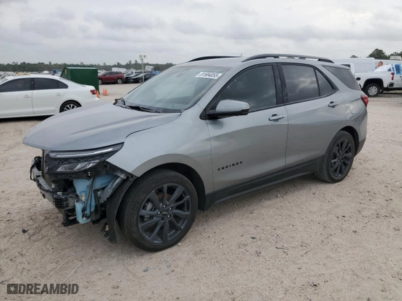 2024 Chevrolet Equinox RS with VIN 3GNAXMEG5RS115803, listed as a Copart auction lot 51584055 with 43,059 mi miles and Salvage Title. Bid and sale history available at carsss.com. Image 1.