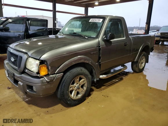 2005 Ford Ranger XL with VIN 1FTYR10U45PA48097, listed as a Copart auction lot 45024735 with 136,421 mi miles and Salvage Title. Bid and sale history available at carsss.com. Image 1.