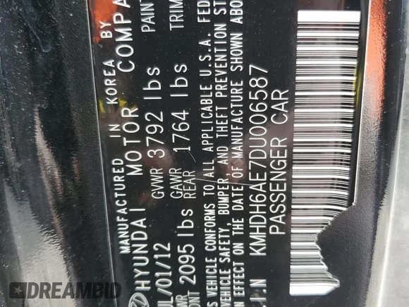 2013 Hyundai Elantra Coupe SE with VIN KMHDH6AE7DU006587, listed as a Copart auction lot 51184105 with 156,546 mi miles and Clean Title. Bid and sale history available at carsss.com. Image 12.