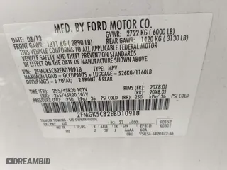2014 Ford Flex SEL with VIN 2FMGK5C82EBD10918, listed as a IAAI auction lot 41966299 with 163,857 mi miles. Bid and sale history available at carsss.com. Image 9.