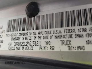 2010 Dodge Ram 2500 ST with VIN 3D7UT2CL2AG151211, listed as a IAAI auction lot 41704666 with 316,511 mi miles. Bid and sale history available at carsss.com. Image 9.