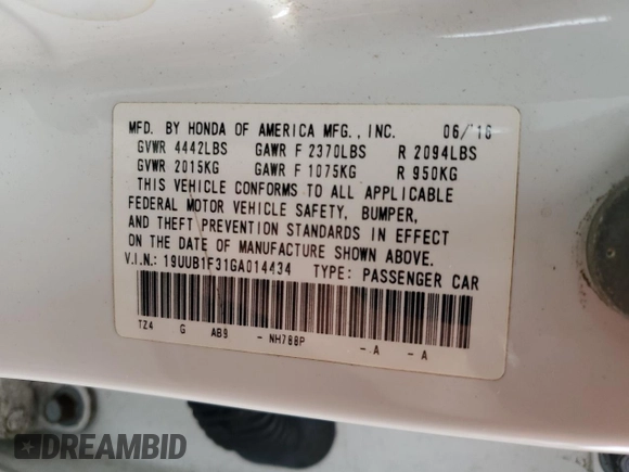 2016 Acura TLX with VIN 19UUB1F31GA014434, listed as a Copart auction lot 51458575 with 147,542 mi miles and Clean Title. Bid and sale history available at carsss.com. Image 12.
