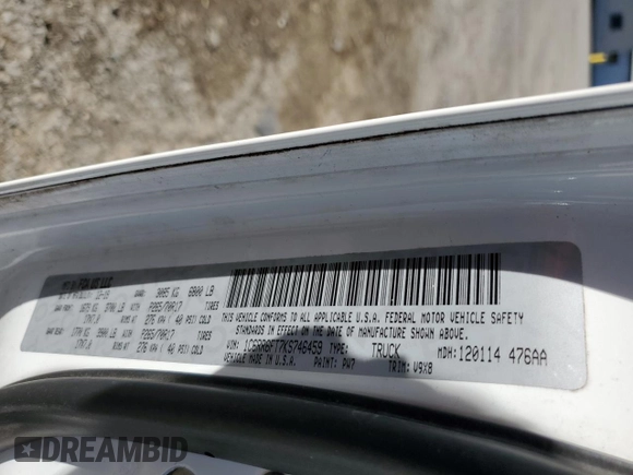 2019 Ram 1500 Classic Express with VIN 1C6RR6FT7KS746459, listed as a Copart auction lot 88316945 with 88,126 mi miles and Salvage Title. Bid and sale history available at carsss.com. Image 15.