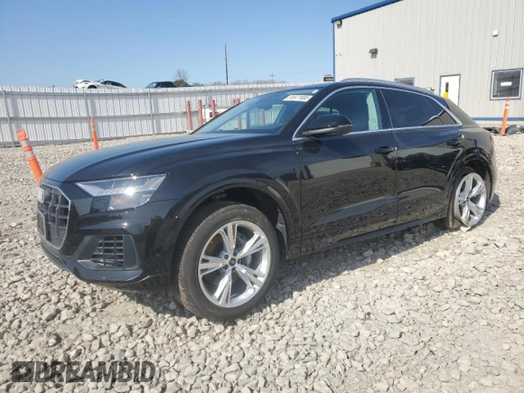 2023 Audi Q8 Premium Plus with VIN WA1BVBF1XPD032408, listed as a Copart auction lot 55977695 with 19,596 mi miles and Salvage title. Bid and sale history available at DreamBid. Image 1.