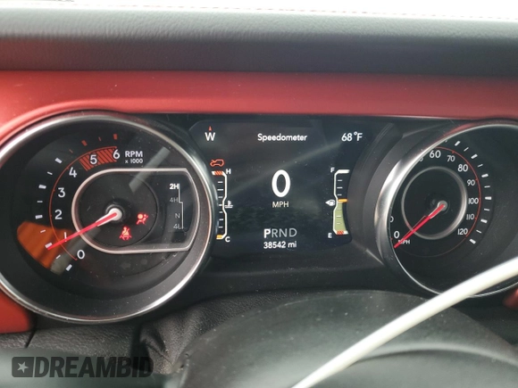 2021 Jeep Wrangler Unlimited Rubicon with VIN 1C4JJXFM1MW760378, listed as a Copart auction lot 43806965 with 38,542 mi miles and Salvage Title. Bid and sale history available at carsss.com. Image 9.