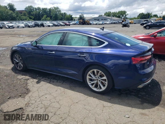 2022 Audi A5 Sportback Premium with VIN WAUABCF53NA033477, listed as a Copart auction lot 59138923 with 25,298 mi miles. Bid and sale history available at carsss.com. Image 2.