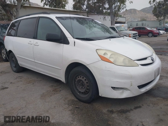 2006 Toyota Sienna CE with VIN 5TDZA23C56S451307, listed as a IAAI auction lot 42158464 with 275,876 mi miles and . Bid and sale history available at DreamBid. Image 1.