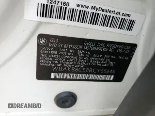 2011 BMW 7 Series 750Li with VIN WBAKB8C58BCY65645, listed as a Copart auction lot 57612775 with 69,670 mi miles and Salvage title. Bid and sale history available at DreamBid. Image 12.