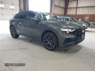 2020 Audi Q8 Premium Plus with VIN WA1EVAF14LD015881, listed as a IAAI auction lot 42646808 with 46,136 mi miles and . Bid and sale history available at DreamBid. Image 1.