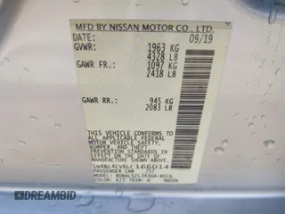 2020 Nissan Altima 2.5 SR with VIN 1N4BL4CV6LC166014, listed as a IAAI auction lot 41629564 with 195,681 mi miles. Bid and sale history available at carsss.com. Image 9.