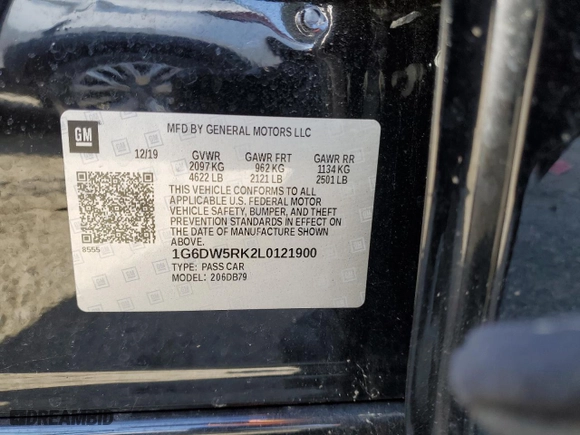 2020 Cadillac CT5 Luxury with VIN 1G6DW5RK2L0121900, listed as a Copart auction lot 42156225 with 6,637 mi miles and Salvage Title. Bid and sale history available at carsss.com. Image 12.
