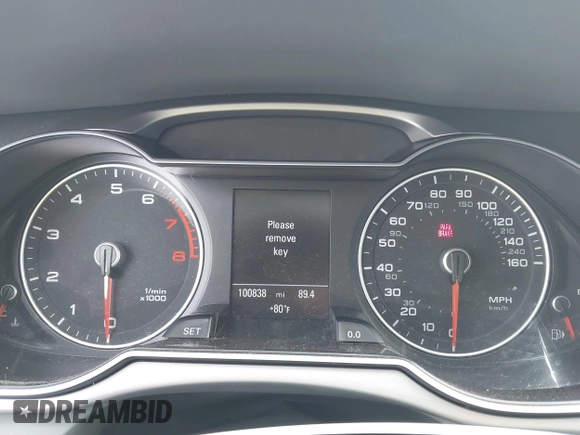 2014 Audi A4 Premium Plus with VIN WAUHFAFL8EN015507, listed as a IAAI auction lot 42332397 with 100,838 mi miles and . Bid and sale history available at DreamBid. Image 7.