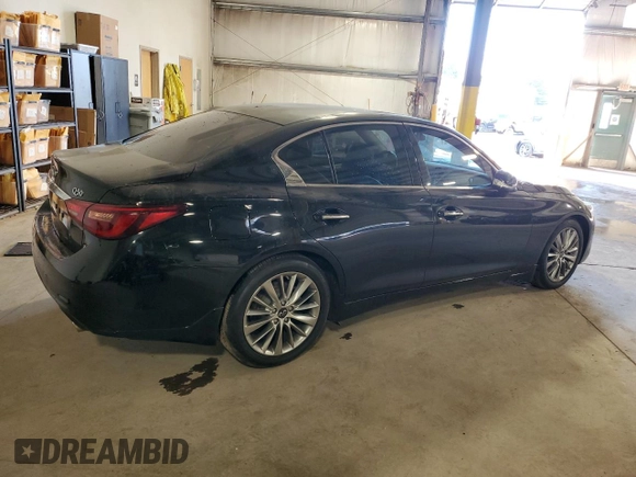 2021 Infiniti Q50 Luxe with VIN JN1EV7BR3MM750246, listed as a Copart auction lot 74994524 with 75,033 mi miles and Salvage Title. Bid and sale history available at carsss.com. Image 3.