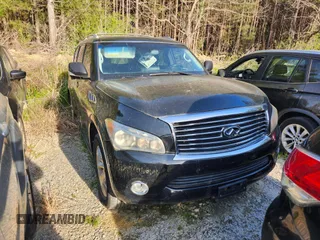 2011 Infiniti QX56 7-passenger with VIN JN8AZ2NE1B9007410, listed as a IAAI auction lot 41897483 with 1 mi miles. Bid and sale history available at carsss.com. Image 1.
