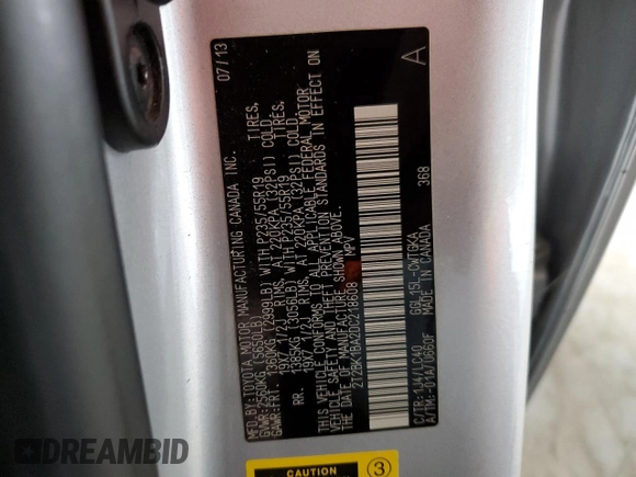 2013 Lexus RX 350 с VIN 2T2BK1BA2DC218608, выставлен на аукционе Copart как лот 62053795 с пробегом 86 675 миль миль и Списание • Salvage title. История ставок и продаж доступна на DreamBid. Изображение 13.