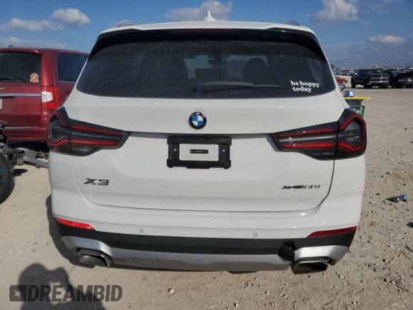2024 BMW X3 xDrive30i with VIN 5UX53DP08R9T75944, listed as a Copart auction lot 44019865 with 11,777 mi miles and Salvage Title. Bid and sale history available at carsss.com. Image 6.