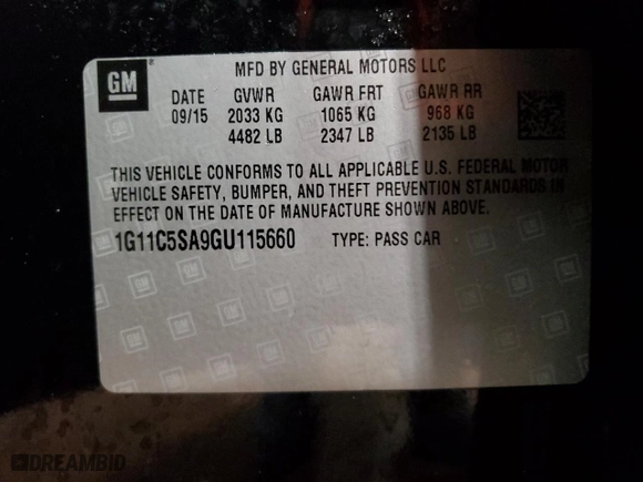 2016 Chevrolet Malibu Limited LT with VIN 1G11C5SA9GU115660, listed as a Copart auction lot 45140445 with 64,488 mi miles and Clean Title. Bid and sale history available at carsss.com. Image 13.