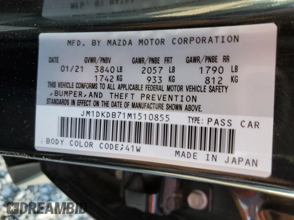 2021 Mazda CX-3 Sport with VIN JM1DKDB71M1510855, listed as a Copart auction lot 85678724 with 26,334 mi miles and Salvage Title. Bid and sale history available at DreamBid. Image 13.