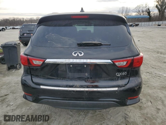 2017 Infiniti QX60 with VIN 5N1DL0MMXHC550625, listed as a Copart auction lot 43181305 with 90,729 mi miles and Salvage Title. Bid and sale history available at carsss.com. Image 6.