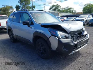 2023 Subaru Forester Wilderness with VIN JF2SKALC0PH447018, listed as a IAAI auction lot 42011074 with 21,553 mi miles and . Bid and sale history available at DreamBid. Image 1.