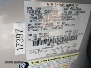 2006 Ford Freestyle SE with VIN 1FMDK011X6GA26796, listed as a IAAI auction lot 41442277 with 93,255 mi miles. Bid and sale history available at carsss.com. Image 9.