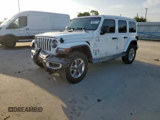 2019 Jeep Wrangler Unlimited Sahara with VIN 1C4HJXEG8KW527198, listed as a Copart auction lot 60043115 with Not provided miles and Salvage title. Bid and sale history available at DreamBid. Image 1.