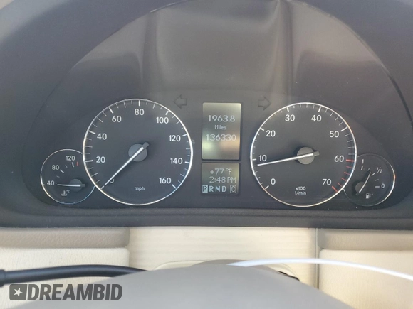 2005 Mercedes-Benz C 320 with VIN WDBRF64J15F602520, listed as a Copart auction lot 48212235 with 136,330 mi miles and Salvage Title. Bid and sale history available at DreamBid. Image 9.